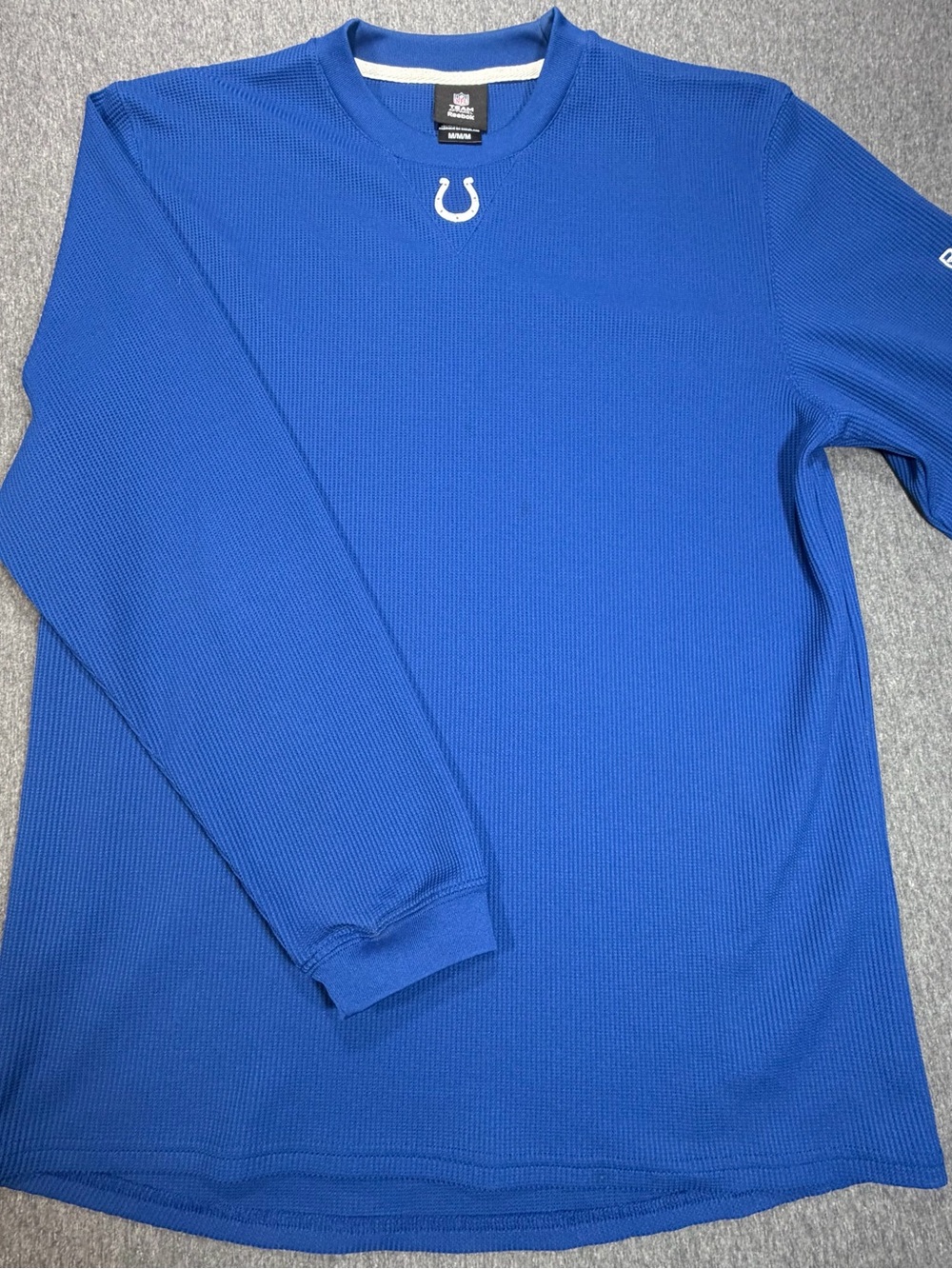 Indianapolis Colts Waffle Knit Mens Medium Ling Sleeve T Shirt Blue NFL Team